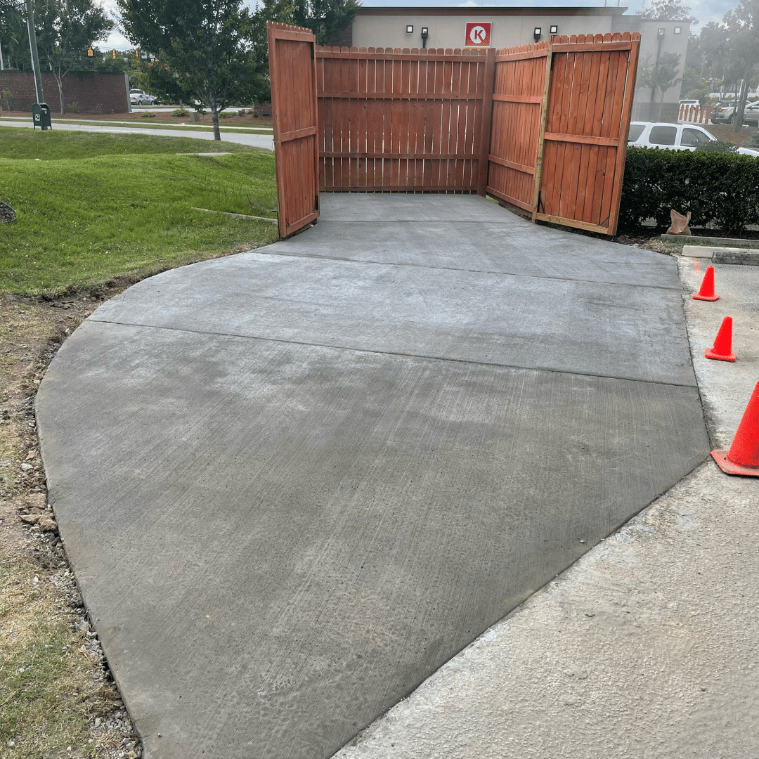 Commercial concrete trash pad